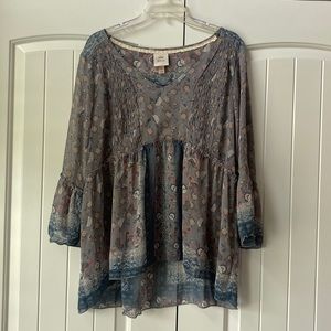 Knox Rose Beautiful High-Low Sheer Blouse